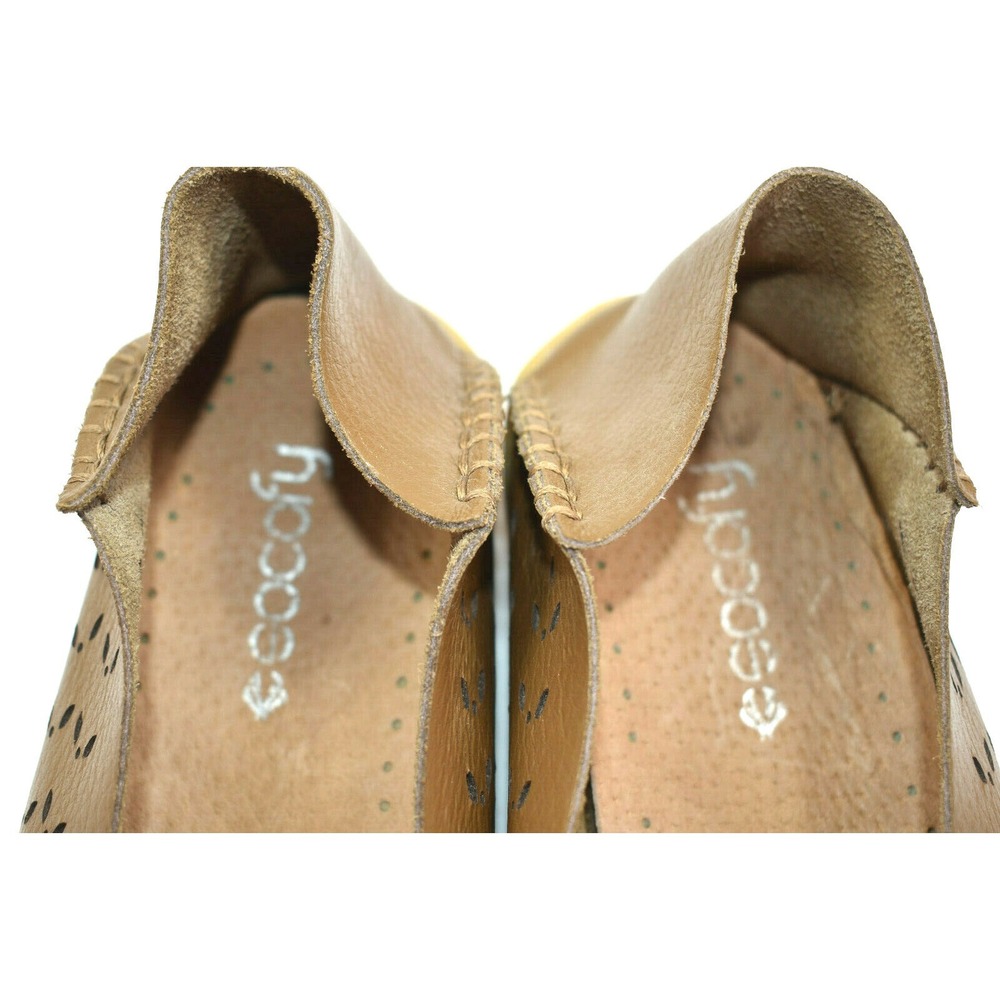 Socofy Women's Brown Leather Slip On Loafers Driving Shoes Mocassins flats US‎ 9 - Picture 9 of 11